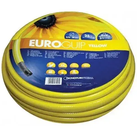 Шланг садовый Tecnotubi Euro Guip Yellow для полива диаметр 1/2 дюйма длина 50 м (EGY 1/2 50) - фото 1