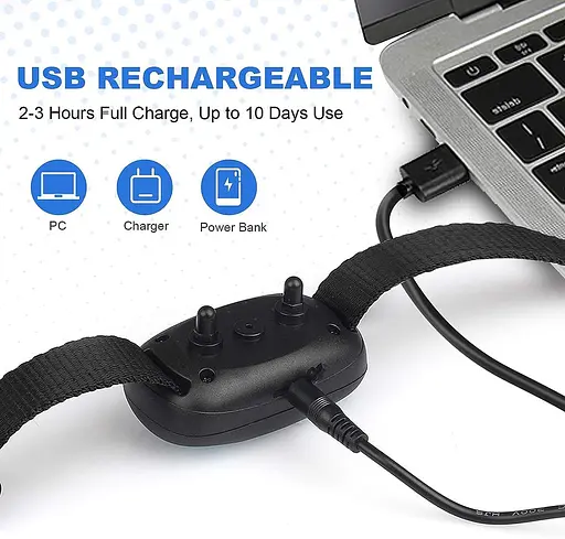 Синий ошейник для собак, MASBRILL Средний ошейник Перезаряжаемый против лая антилай - фото 2