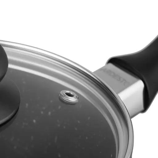 Ківш  Ardesto Gemini Anzio зі скляною кришкою 1.2 л 16 см алюміній чорний (AR2412GES) - фото 6