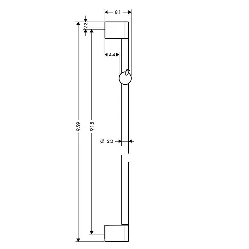 Душова штанга Hansgrohe Unica 90 см Chrome 27609000 Хром - фото 2