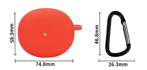 Чохол-накладка DK для Oppo Enco Air 1/2 | Silicone Candy Friendly з карабіном (012708) (red) - фото 3