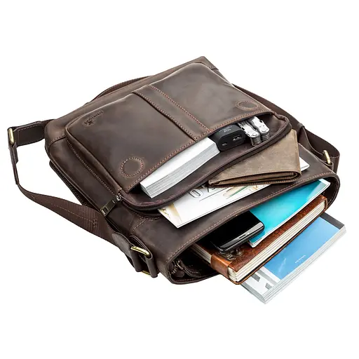 Чоловіча шкіряна сумка SHVIGEL 28х32х9 см sum0012485 - фото 3