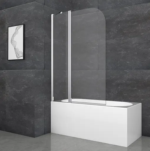 Шторки скляні на ванну Koer SR BS03-95x140-TR-01 прозоре скло 6 мм, хром KR5402, Універсальна, прозорий, хром - фото 9