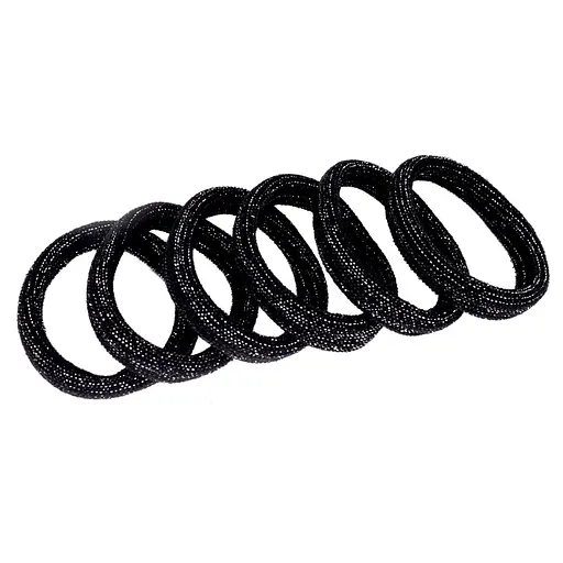 Резинки для волос Черная с блеском-2 0307-1113-2, 50 шт