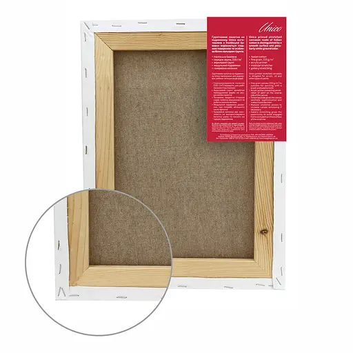 Подрамник Unico 20×20 см модуль №0 среднее зерно акрил итальянский хлопок - фото 2