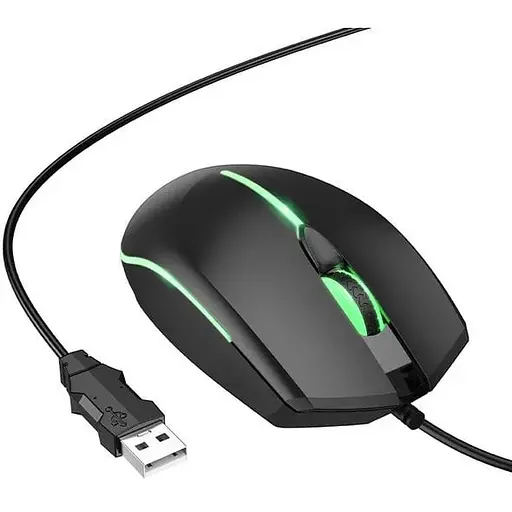 Мишка дротова ігрова Hoco GM37 чорна - фото 1