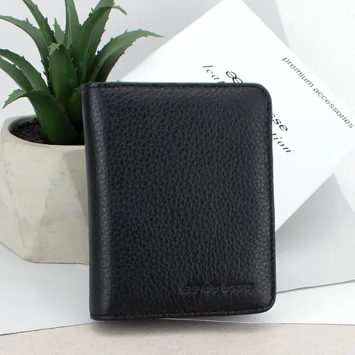 Гаманець жіночий шкіряний De Esse LC89011-F9901 маленький чорний - фото 1