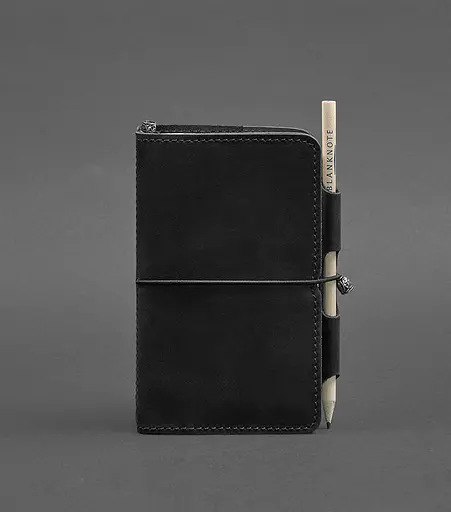 Кожаный блокнот (Софт-бук) 3.0 черный Crazy Horse - фото 1