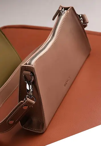 Женская кожаная сумка Sally карамель краст - фото 4