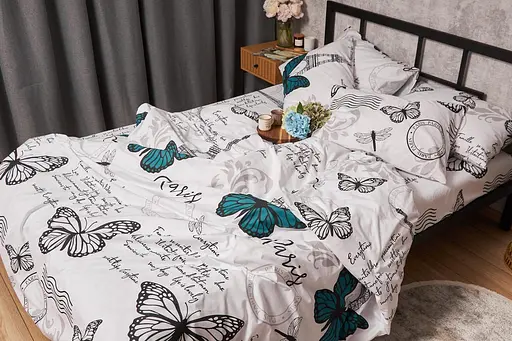 Підковдра Moon&Star Бязь Gold Люкс Green Butterflies King Size 220x240 см - фото 4