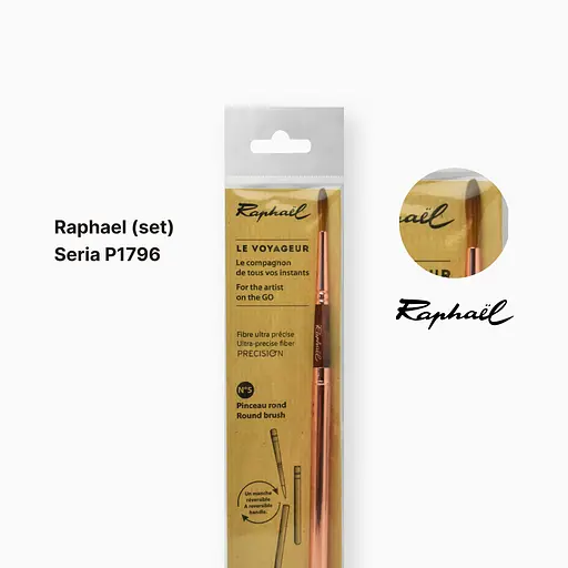 Кисть круглая Raphael Le Voyageur, №5, медная, обратная - фото 2