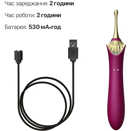 Вагинально-клиторальный вибратор Zalo Bess Velvet Purple мультифункциональный с насадками - фото 6