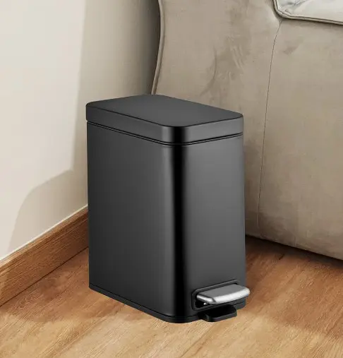 Мусорное ведро Mixxus Premium Quadro-TC0105 Black с плавным закрытием прямоугольное 5 л черный (MI7061)  - фото 3