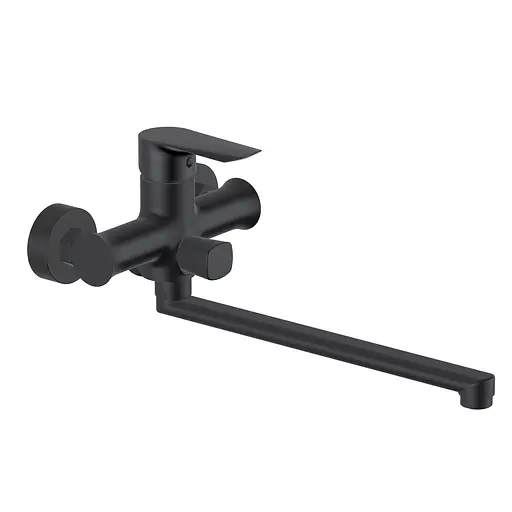 Змішувач для ванни довгий вилив чорний матовий 35 мм Imprese Vaclav f03206410AB Чорний матовий - фото 1