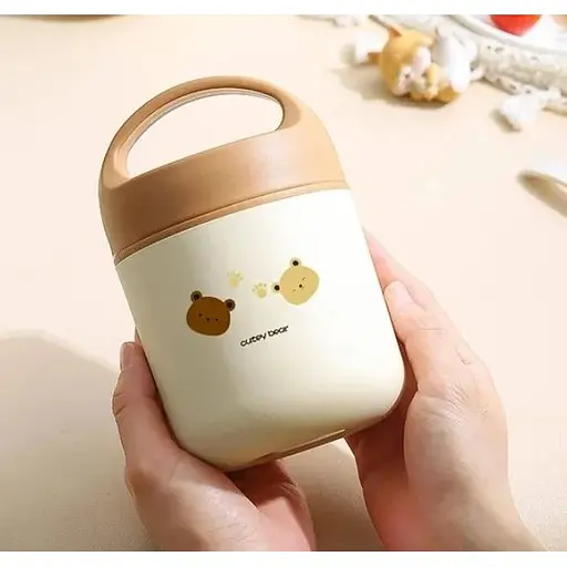 Термос для їжі - ланчбокс FOOD 0,49л харчовий термос з контейнером beije green - фото 6