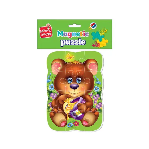 Магнітні пазли Малюк зможе Ведмедик Vladi Toys VT3301-04 А5, Укр