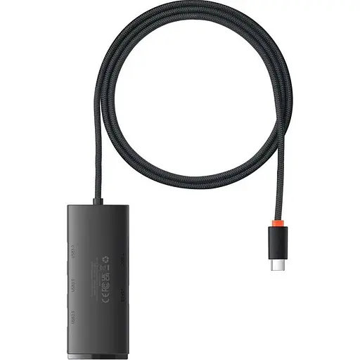 USB-Хаб Baseus Lite Series 4-in-1 (Type-C to USB 3.0*4 ) (1m) black (WKQX030401) - фото 2
