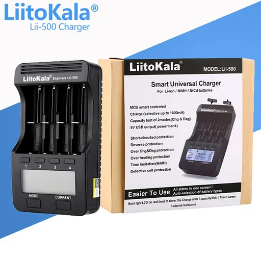 Универсальное интеллектуальное зарядное устройство для Liitokala Lii-500 EU на 4 канала - фото 2