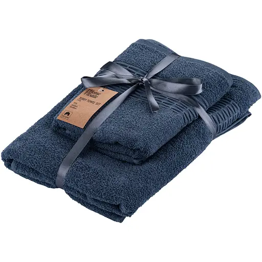 Набор полотенец махровых Ardesto Lotus 50х90 см 70х140 см 2 шт. 100% хлопок синий (ART2357NA)  - фото 1