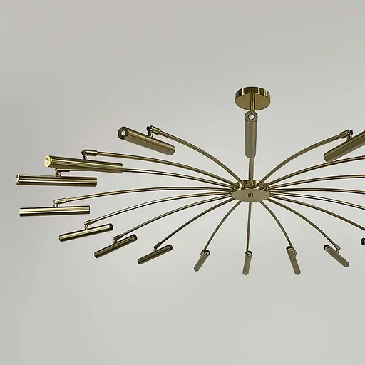 Латунная трубчатая люстра с 18 регулирующими плафонами Ст. ST01/18 AB | Line F - фото 2