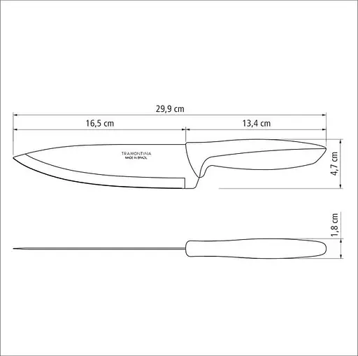 Нож Chef Tramontina Plenus light grey, 178 мм - фото 2