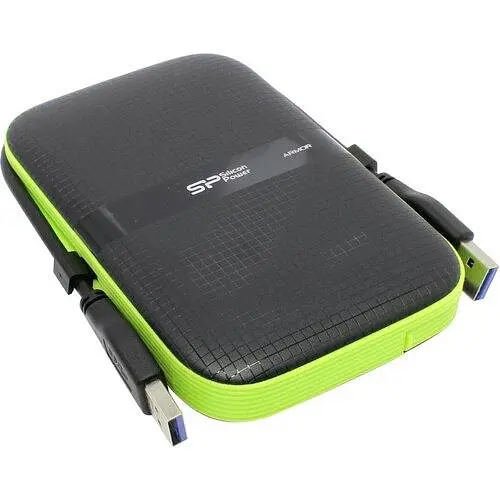 Внешний жесткий диск Silicon Power 2 ТБ Armor A60 черно-зеленый (SP020TBPHDA60S3K) - фото 3
