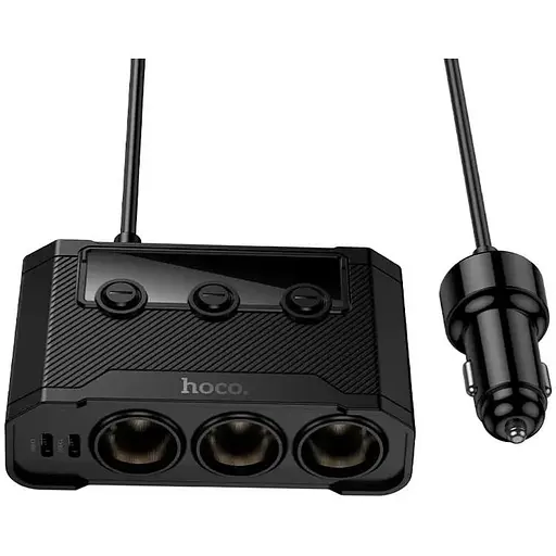 Автомобильный USB-адаптер Hoco Anshun Z64 для зарядки гаджетов Черный - фото 2