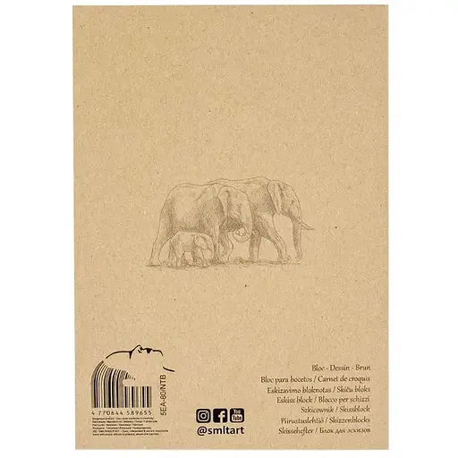 Блокнот-склейка для эскизов SM-LT Art Authentic А5 (14.8х21 см) 135г/м2 80л коричневый цвет - фото 2