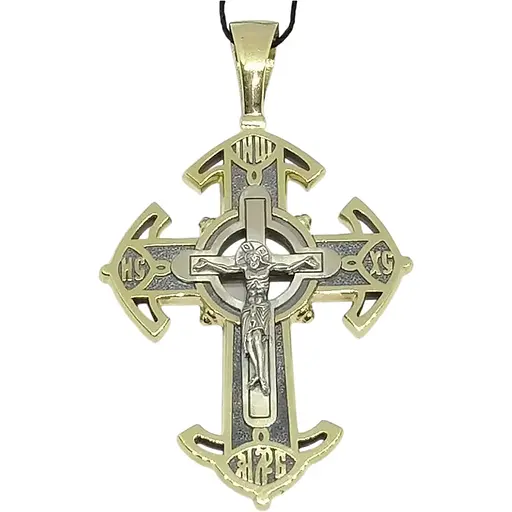 Золотий хрестик Харківська ювелірна фабрика Розп'яття Христа. 11483-ЧЕВРО