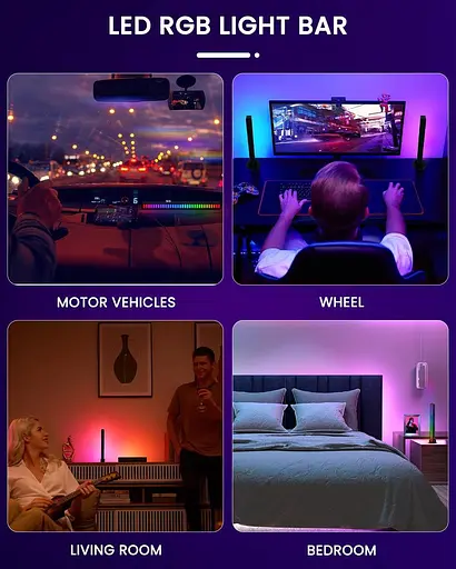 Світлодіодна панель TobeBright RGB Music Rhythm Light з голосовою активацією бездротова - фото 5