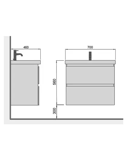 Тумба Мойдодир Unik 70-A Белый с умывальником Vivace 70 Белый - фото 7