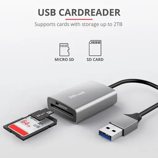 Кардрiдер Trust DALYX FAST USB 3.2 ALUMINIUM (24135_TRUST) - фото 2