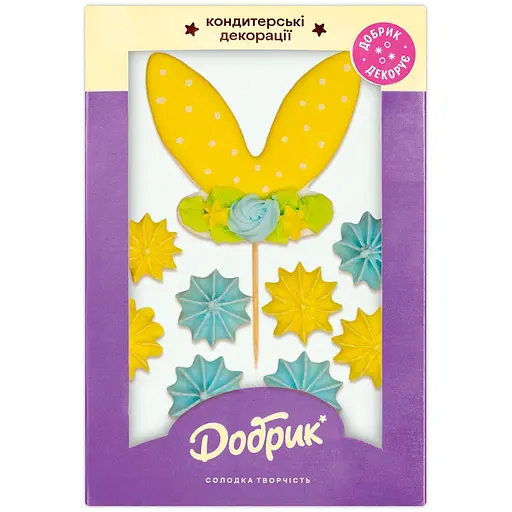 Набор кондитерских декораций Добрик Ушки кролика цвет в ассортименте - фото 3