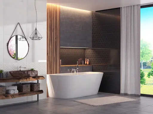 Ванна акрилова окремостояча Corsan Mono 160x75 пристінна E-029L Білий - фото 7