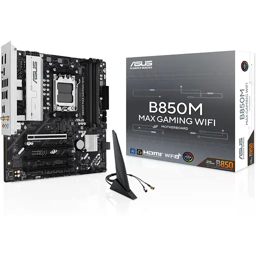 Материнська плата Asus B850M MAX Gaming WIFI sAM5 B850 4xDDR5 M.2 HDMI DP WiFi BT mATX - фото 6