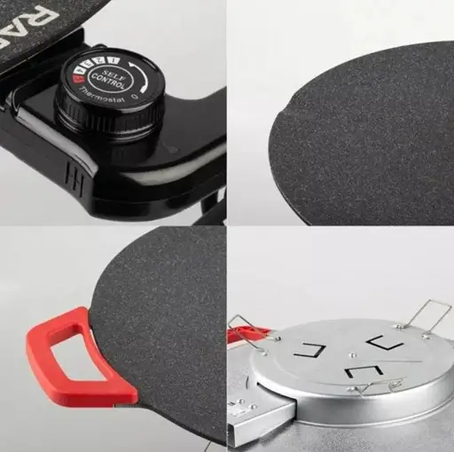 Электрический гриль барбекю Raf R.5304 открыт с двумя ручками 36см 1800Вт Черный - фото 2