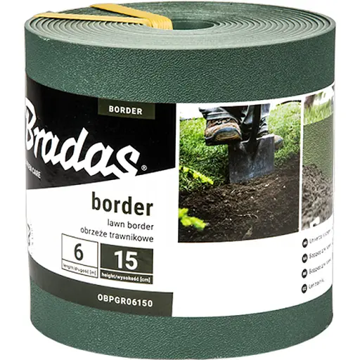 Бордюр газонний Bradas BORDER 6 м х 15 см зелений OBPGR06150 - фото 1