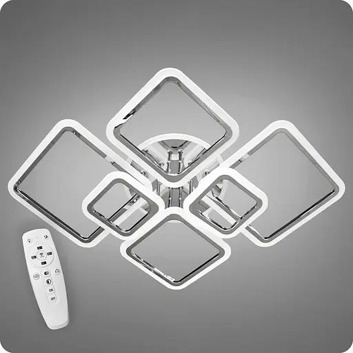 Люстра світлодіодна 517 Dlight 3color з пультом 150Вт Хром (01834) - фото 2