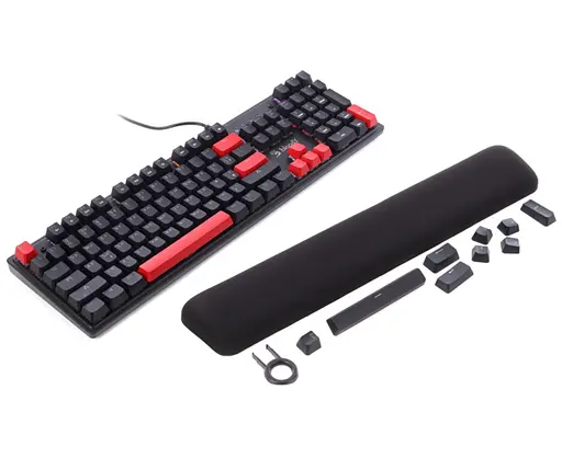 Клавиатура игровая A4Tech Bloody S-525-N BLMS Red Plus Switch USB RGB Fire Black - фото 4