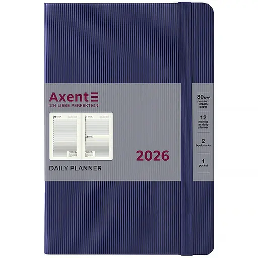Дневник Axent Partner Lines 2026 синий 145 x 210 мм (8815-26-02-A)