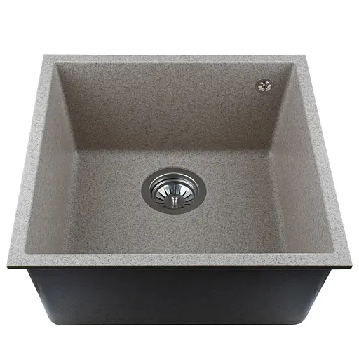Гранитная мойка Globus Lux AMMER 44x44см миндаль для кухни устойчива к царапинам и чистящим средствам - фото 2