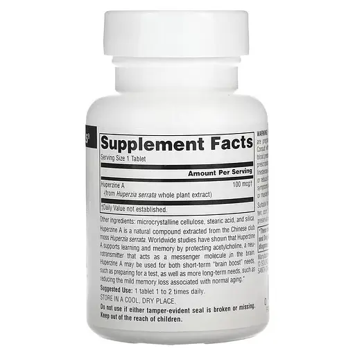 Натуральна добавка Source Naturals Huperzine А 100 mcg, 120 таблеток - фото 2
