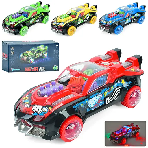 Машина, 20 см, шестерни, музыка, звук, свет, ездит, на батарейках (В ассортименте) - фото 2