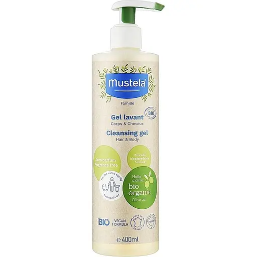Гель для мытья тела и волос Mustela Gel Lavant детский 400 мл - фото 1