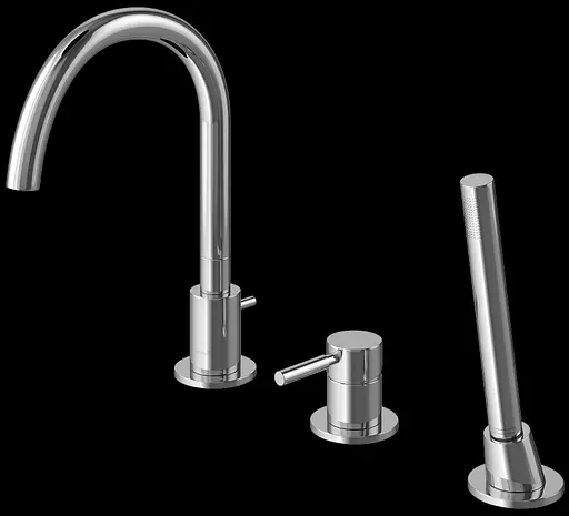 Смеситель для ванны Kohlman Roxin хром на борт ванны QB241R Хром - фото 2