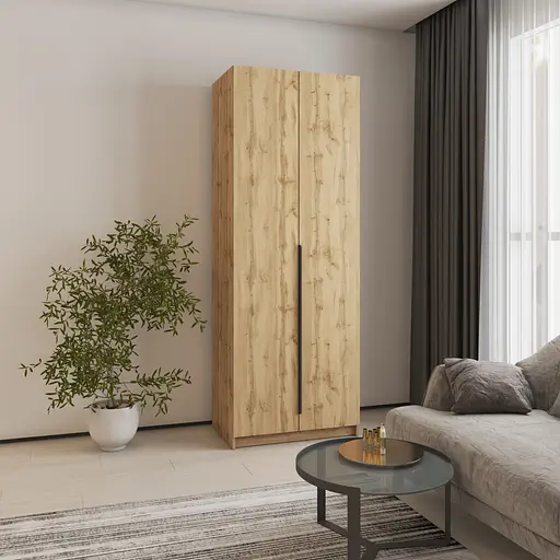 Шкаф 2-дверный MebelStar Оскар ДСП BG, блок ящиков 80x52x220 см Дуб тахо (MBS-4468)