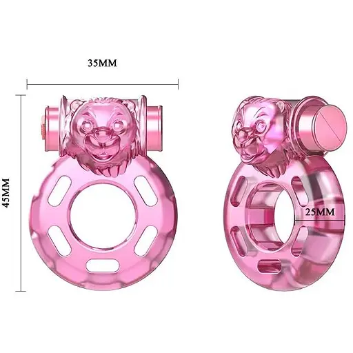 Эрекционное кольцо Lybaile с вибрацией Ring, BI-010084A, Розовый - фото 6