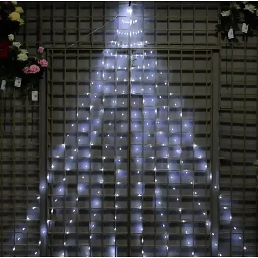 Новогодняя конусная гирлянда 2 м 10 нитей LED 200 лампочек Белый - фото 1