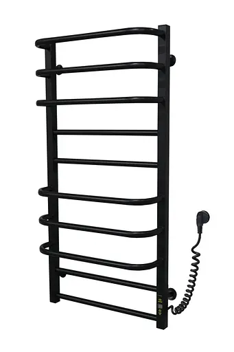 Электрический полотенцесушитель Kosser Нелио 1000x500/10 ЕR тайм. Нержавеющая сталь (черный) ДН02ER, Черный матовый, Правое - фото 1