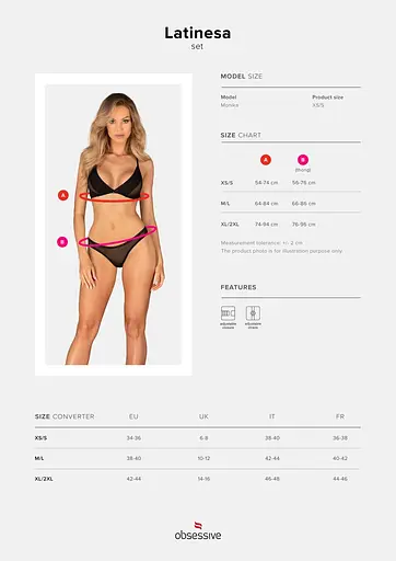 Комплект Obsessive Latinesa 2-pcs Set XL/2XL - фото 5